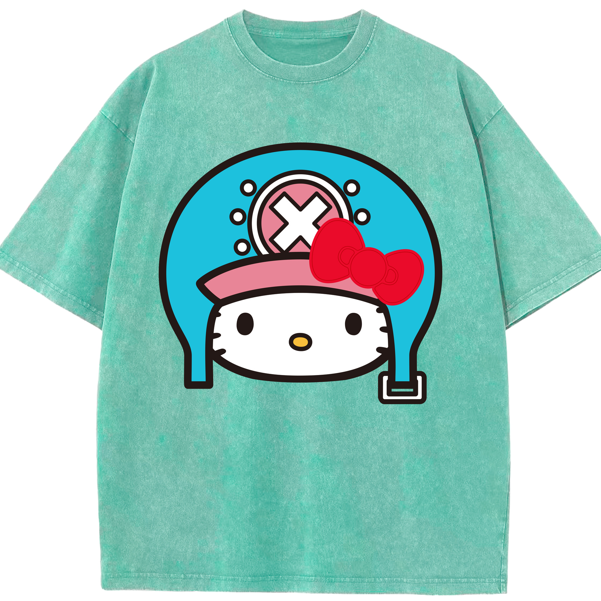 （画像用） Hello Kitty ハローキティ 綿100% ヴィンテージ風 半袖Tシャツ（フロントプリント）